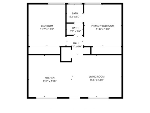 A black and white image of a floor plan for a house.