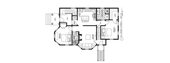 A black and white image of a floor plan for a building at 212 11th street.