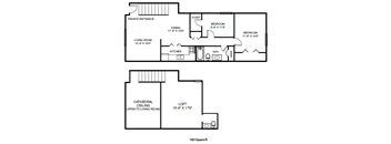 2 BR Loft (1.5 Bath(