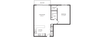 Taymil Andover Place 1 Bedroom 1 Bathroom A Floor Plan