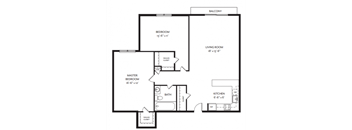 Taymil Andover Place 2 Bedroom 1 Bathroom A Floor Plan