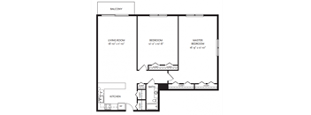 Taymil Andover Place 2 Bedroom 1 Bathroom C Floor Plan