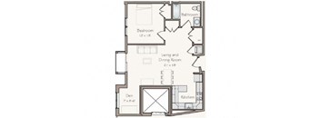 Taymil Enterprise 1 Bedroom 1 Bathroom Floor Plan