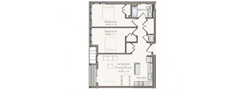Taymil Enterprise 2 Bedroom 1 Bathroom Floor Plan