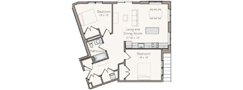 Taymil Enterprise 2 Bedroom 1 Bathroom Floor Plan