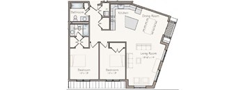 Taymil Enterprise 2 Bedroom 1 Bathroom Floor Plan
