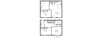 Taymil Andover Place 3 Bedroom 2 Bathroom Townhouse Floor Plan