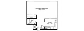 Taymil East Shore Apartment Homes Studio Floor Plan