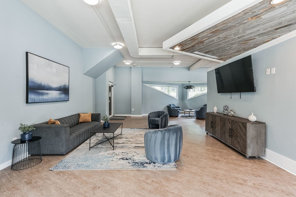 a living room with a couch and a tv at Harrison Grande, Cary, NC, 27513