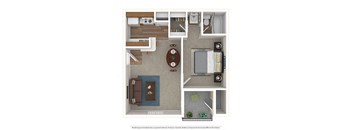 1 Bd 1 Ba The Madison 532 sq ft  at Logans Mill, Austin, Texas.