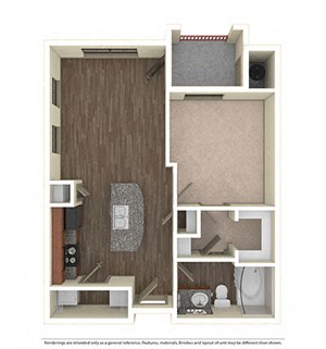 Floorplan Photos Gallery 1 Bd 1 Ba The Piccolino SQFT 628 - Mira Loma