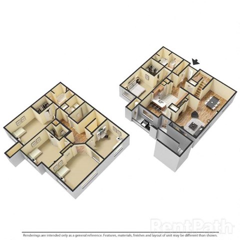 3 bedroom floor plan at The Atlantic Buckhead, Atlanta, GA