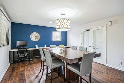 Business Center with Center Table and Computer Monitor Business Center with Center Table and Computer Monitor at Boca Colony Apartments, Boca Raton