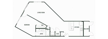 Loblolly Floorplan with 890 Sq. Ft. at Arcadia Decatur, Decatur, GA