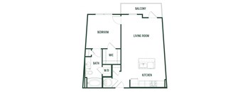 Elm Floorplan with 725 Sq. Ft. at Arcadia Decatur, Decatur, GA