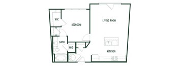Hawthorn Floorplan with 741 Sq. Ft. at Arcadia Decatur, Decatur, GA