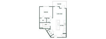 Ash Floorplan with 752 Sq. Ft. at Arcadia Decatur, Decatur, GA