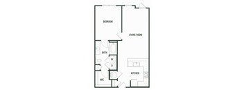 Bluejack Floorplan with 788 Sq. Ft. at Arcadia Decatur, Decatur, GA