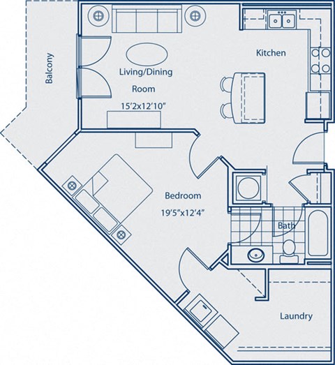 A1B1 bed| 1 bath SQFT: 760