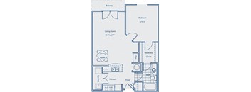 A1D 1 bed| 1 bath SQFT: 785