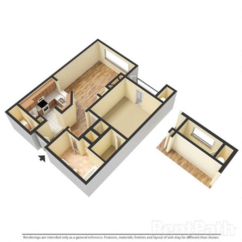 Floor plan A1 at The Atlantic Buckhead, Atlanta, GA