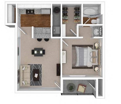 A1 Floor Plan at The Atlantic Vinings, Smyrna, 30080