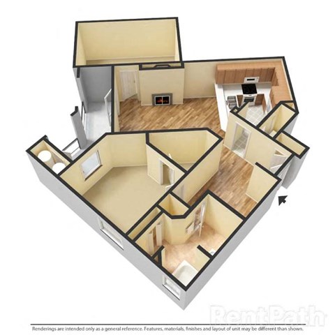 Floor Plan A2 at The Atlantic Buckhead, Atlanta, GA, 30305
