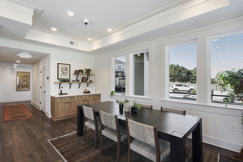 Dining room with a table at Arcadia Decatur, Decatur, Georgia.