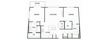 Spruce Floorplan with 1,022 Sq. Ft. at Arcadia Decatur, Decatur, GA