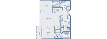 B2A  2 bed| 2 bath SQFT: 1088