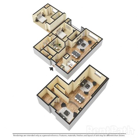 Floor Plan B3 at The Atlantic Buckhead, Atlanta, Georgia