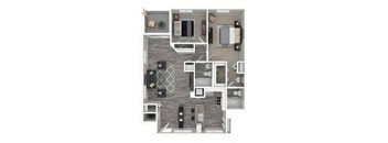 a floor plan of a house with a bedroom and a living room