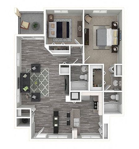 a floor plan of a house with a bedroom and a living room
