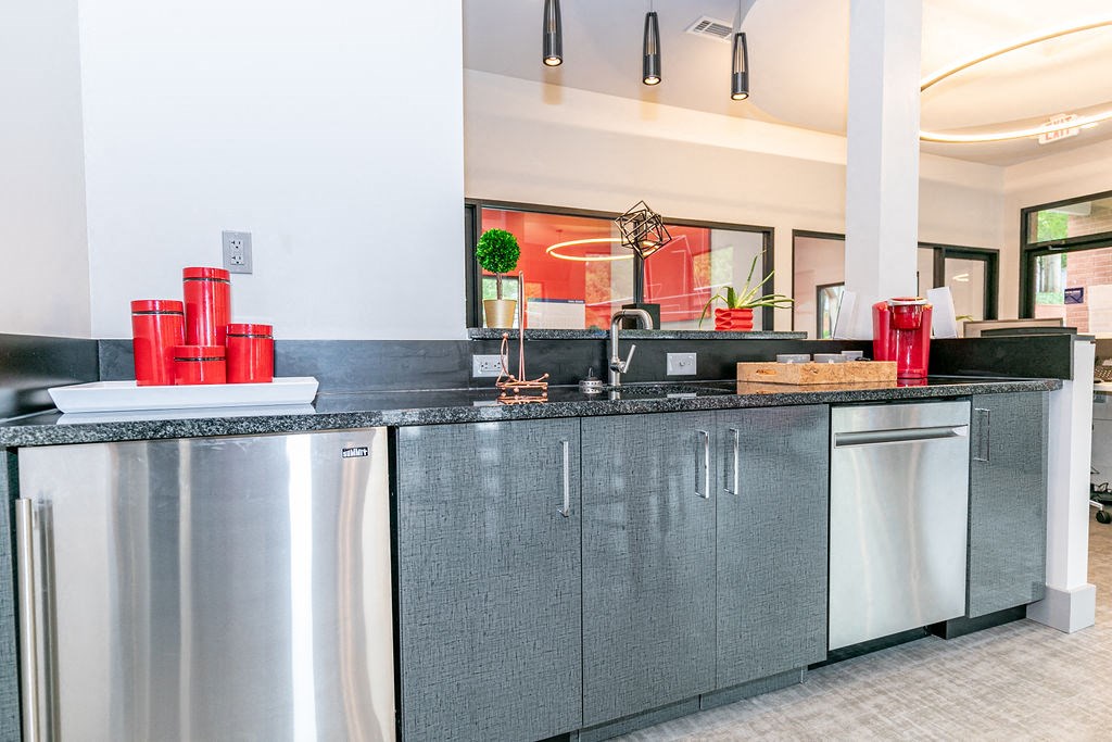 Resident Lounge with Media and Coffee Station. at The Atlantic Brookwood, Atlanta