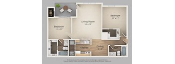 The Habersham Floor Plan at The Atlantic Brookwood, Atlanta, Georgia