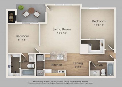 The Habersham Floor Plan at The Atlantic Brookwood, Atlanta, Georgia