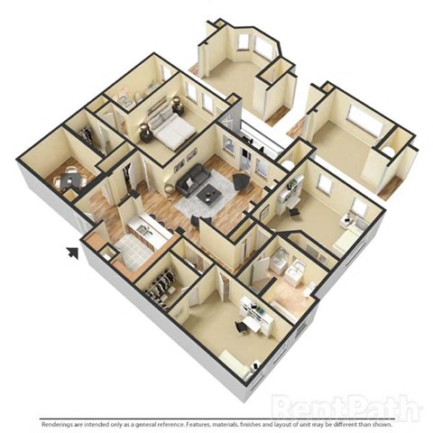 Floor Plan C1 at The Atlantic Buckhead, Atlanta, GA, 30305