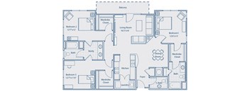 C3  3 bed| 2 bath SQFT: 1553