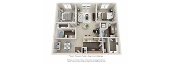 Beds: 2, Baths: 2, SQFT: 1,078 - City View