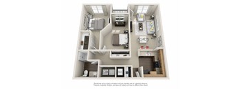 Whitehall - A1E, 2 beds, 965 SQ. F. at The Atlantic North Highland, Charlotte.