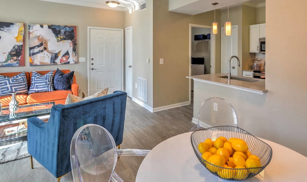 Model. Living and Dining Room View- The Atlantic Stonebriar