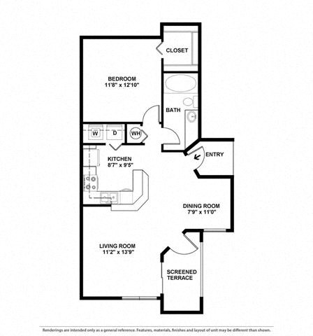 1 bed 1 bath Attalea Boca Colony Floor Plan  at Boca Colony, Boca Raton, FL, 33433
