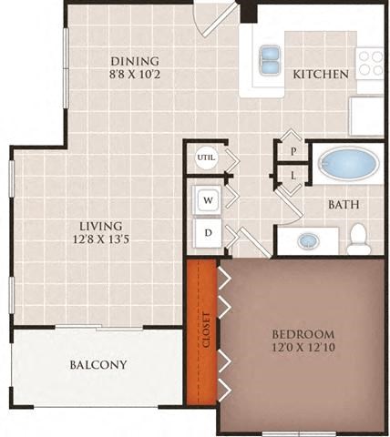 Aruba Beds: 1, Baths: 1, SQFT: 875- The Atlantic Doral at The Atlantic Doral, Doral, FL, 33178