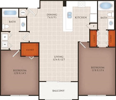 Barbados Beds: 2, Baths: 2, SQFT: 1,164- The Atlantic Doral at The Atlantic Doral, Florida, 33178