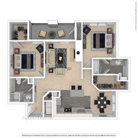 2x2 1,136 sqft at Franciscan of Arlington, Texas