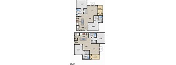 2 Bedroom Floor Plan at Magnolia Terrace, Charlotte, North Carolina