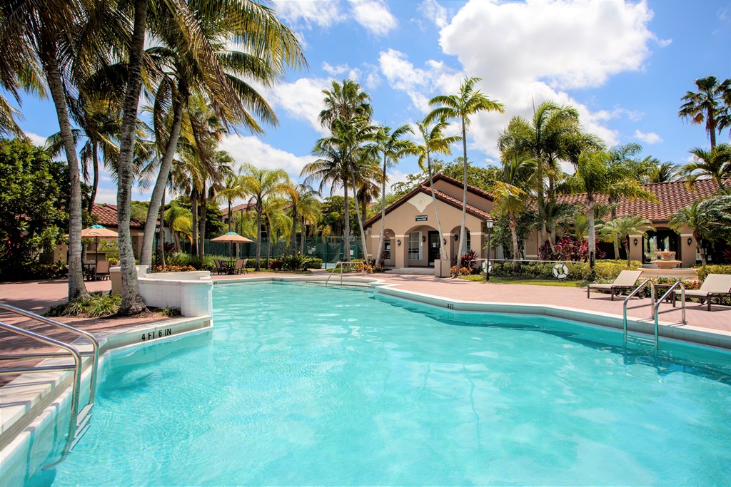 Resort Inspired Pool with Waterfall.