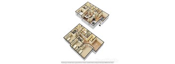 3 bedroom floor plan at The Atlantic Buckhead, Atlanta, GA