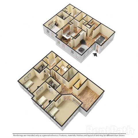 3 bedroom floor plan at The Atlantic Buckhead, Atlanta, GA