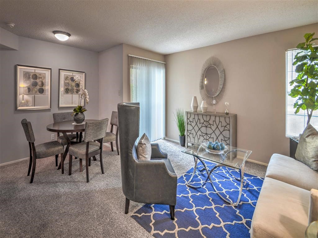 Living Room and Dining area at Logans Mill, Austin.